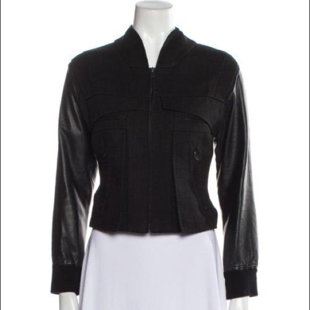 Alexander Wang black lightweight zip-up military/bomber jacket